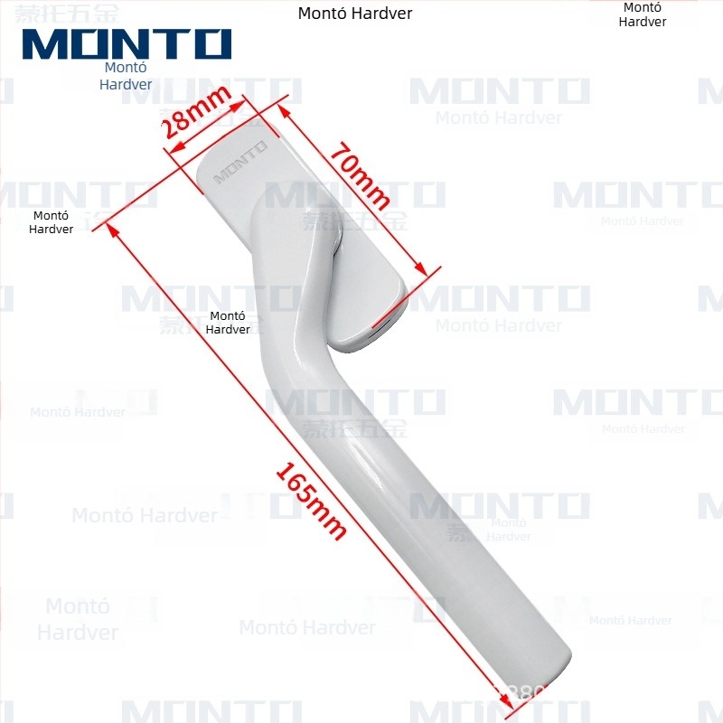 Aluminijska ručica za prozor s kvadratnom osovinom – premaz sprejem, za klizne i otklopne prozore, Monte pristupačan luksuz