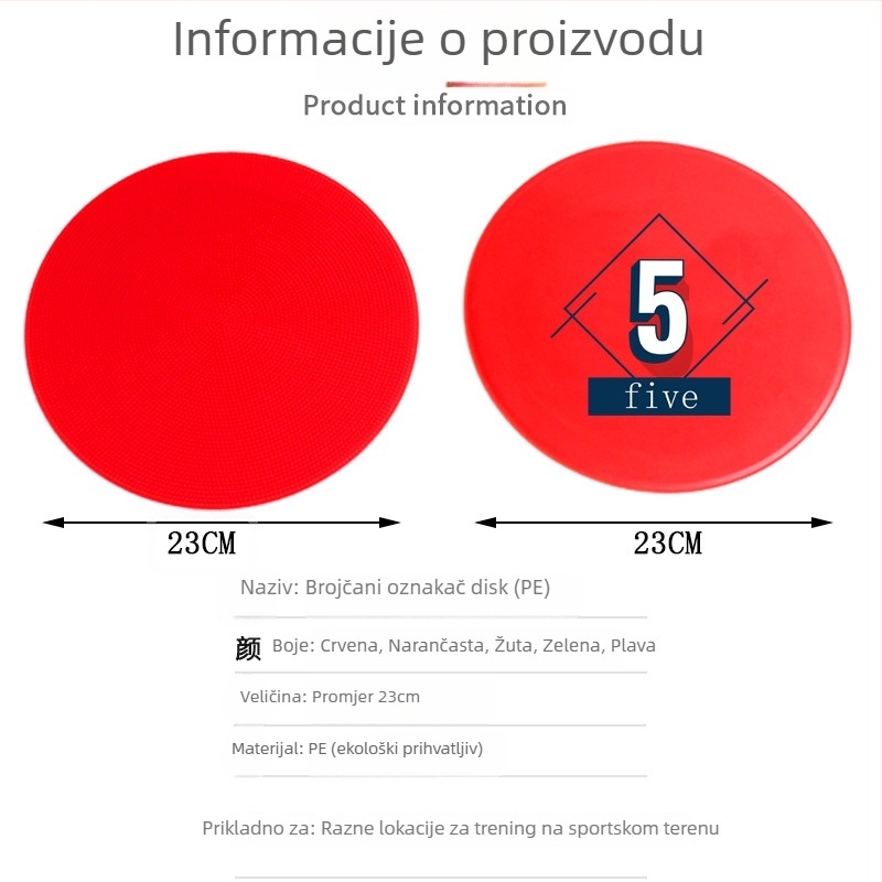 Disk za nogometni trening s digitalnim logom, debeli, PP materijal, prilagodljiv, trening pomoć Tengbo Sports