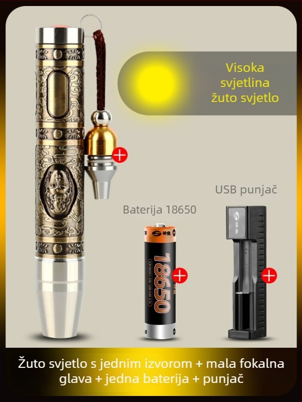 Lanterna za identifikaciju nefrita i dragog kamenja – LED, aluminijsko kućište, punjiva baterija 1200 mAh, 10 W, domet ≥500 m, višenamjenski alat za procjenu