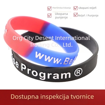 Silikonska narukvica s ispisom logotipa, kružni oblik, prilagodljivo, dekorativni dodatak