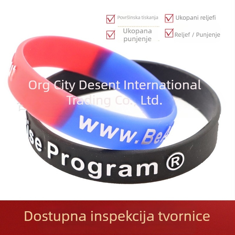 Silikonska narukvica s ispisom logotipa, kružni oblik, prilagodljivo, dekorativni dodatak
