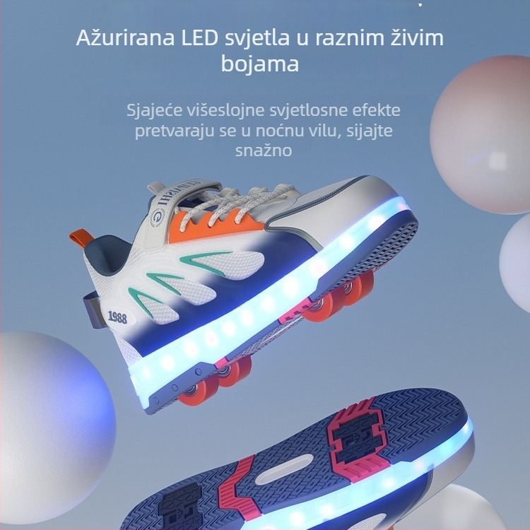 Dječje rol tenisice s PU kotačićima, unisex, četverokotačni sustav