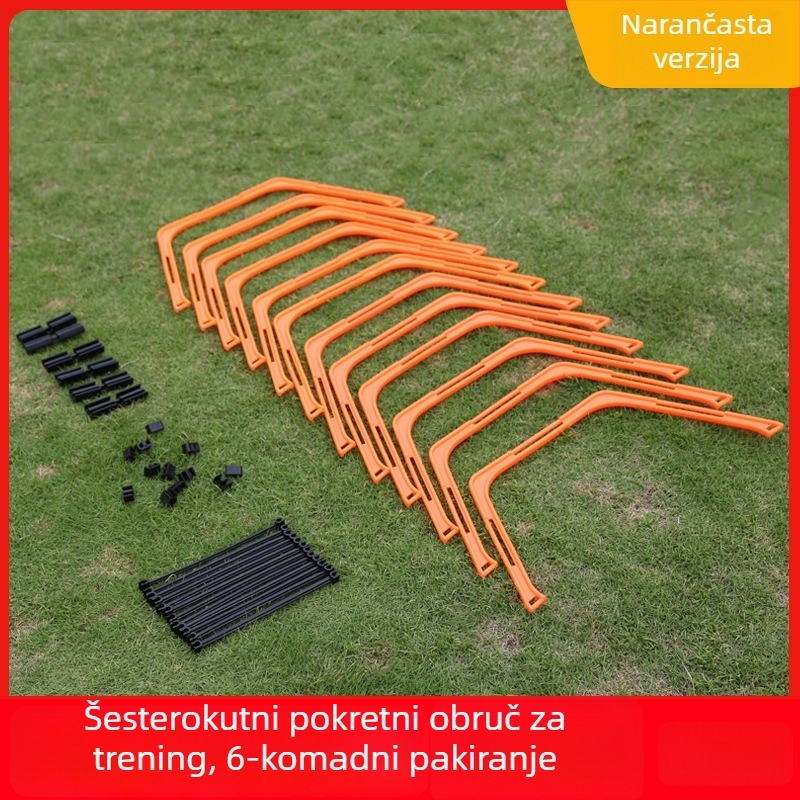 Sklopivi šesterokutni trening prsten za nogomet i košarku – set za agilnost i prepreke s kopčama, PP materijal