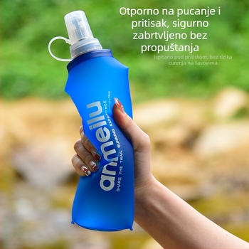 Anmei Road vanjska sportska vrećica za vodu, sklopiva mekana TPU boca, 500 ml kapaciteta, hidracija za maraton, prehrambena kvaliteta