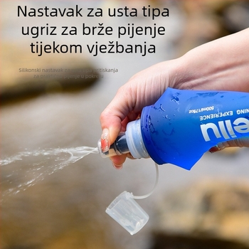 Anmei Road vanjska sportska vrećica za vodu, sklopiva mekana TPU boca, 500 ml kapaciteta, hidracija za maraton, prehrambena kvaliteta