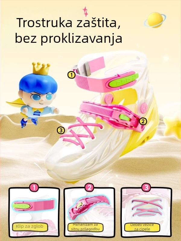 Dječje inlineRole za početnike, okvir od jedne komponente, PU kotači, unisex