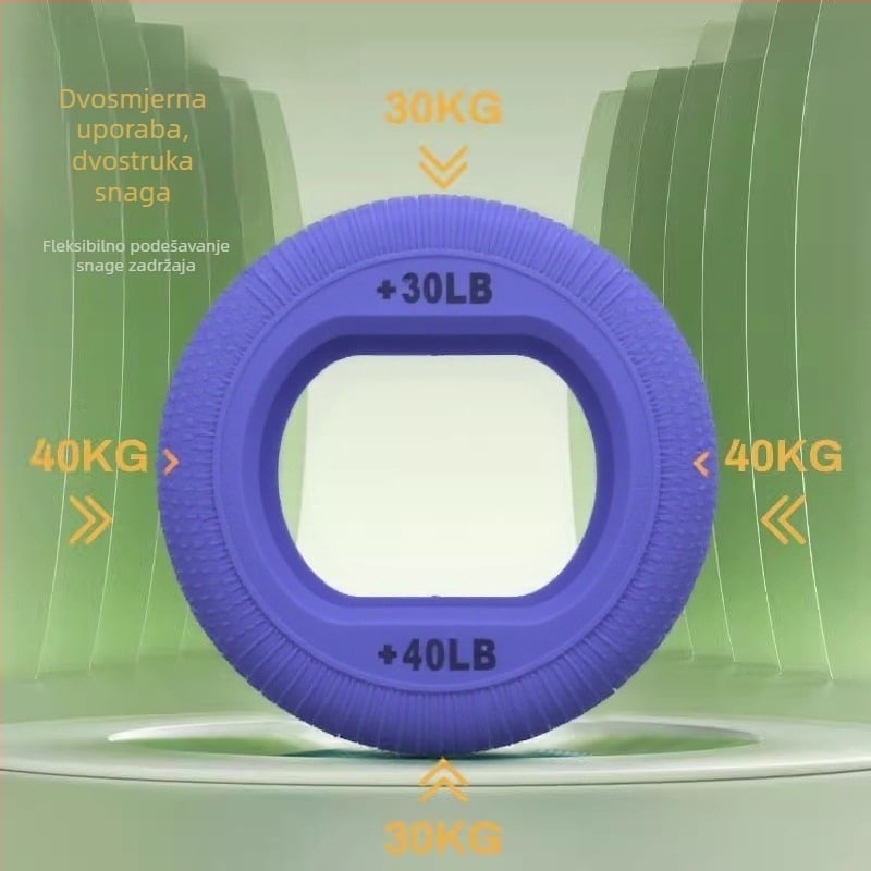 Silikonski prsten za hvatanje za rehabilitaciju prstiju — trening ruke i podlaktice, prijenosno, 7.3×1.9 cm, 20–70 lb