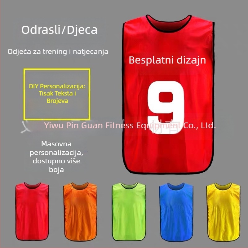Prilagođena vesta za trening nogometa i košarke s logom/tekstom/timskim embleom | Poliester | Unisex | Za sve sezone