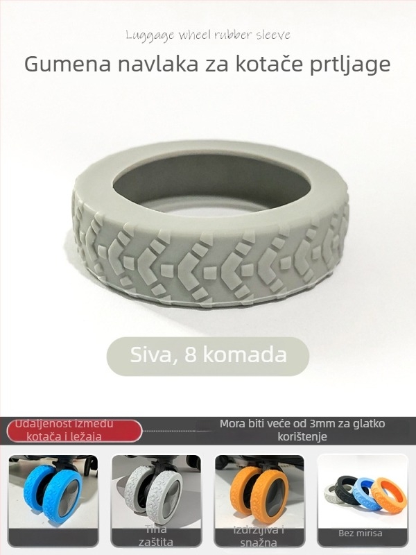 Mijiya silikon zaštitni poklopac kotača prtljage, otporan na habanje, univerzalno kompatibilan