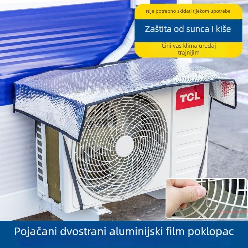 Zaštitna navlaka za vanjsku jedinicu klima uređaja — dvostrano aluminijska folija, jednostavan stil, navlaka za klima uređaj