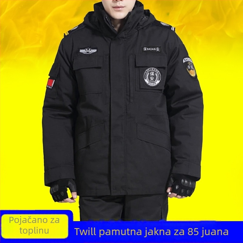 Muški zimski kaput od pamuka, debeli sloj izolacije, vanjska tkanina: twill najlon, podstava od pamuka, za sigurnosnu industriju