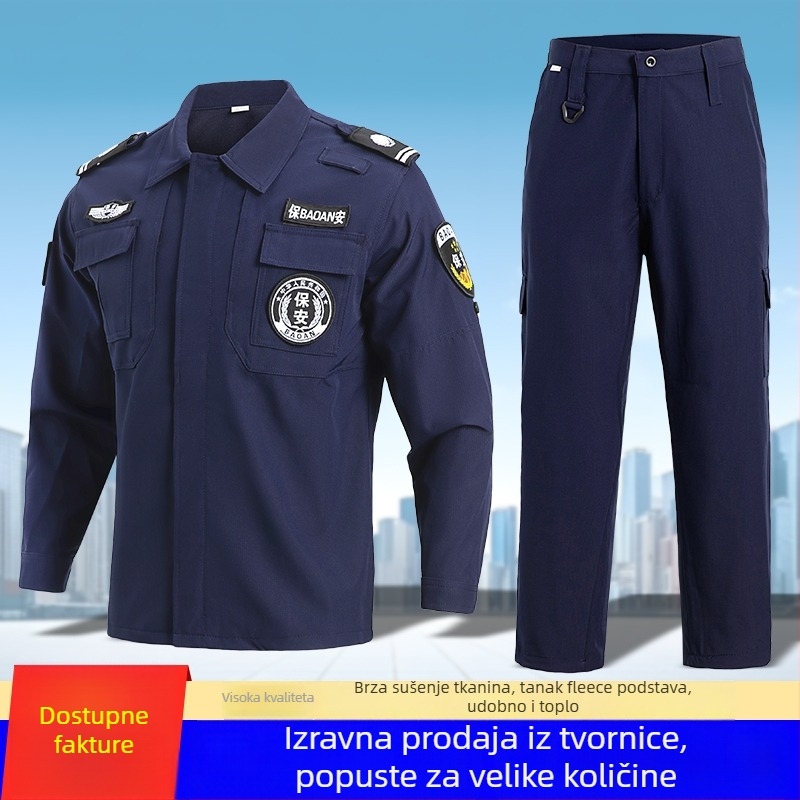 Muški sigurnosni komplet uniforme – zimski, dugih rukava, brzo se suši, poliester smjesa
