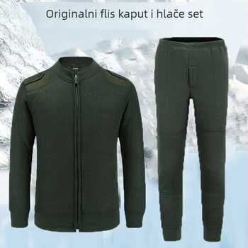 Muški zimski komplet od baršuna, jakna i hlače, trening uniforma, debeli, zatvarač, topao