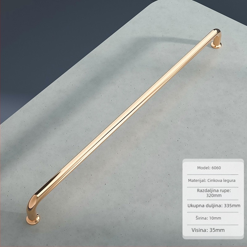 Kuka za namještaj od cinkovog legura – jednopreuzmontiranje, europski stil, moderni minimalistički dizajn, 6060/6061, elektroplatinacija