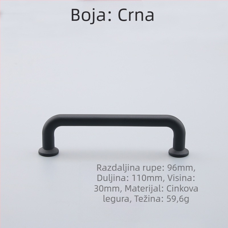 Kuka za namještaj od cinkovog legura – jednopreuzmontiranje, europski stil, moderni minimalistički dizajn, 6060/6061, elektroplatinacija