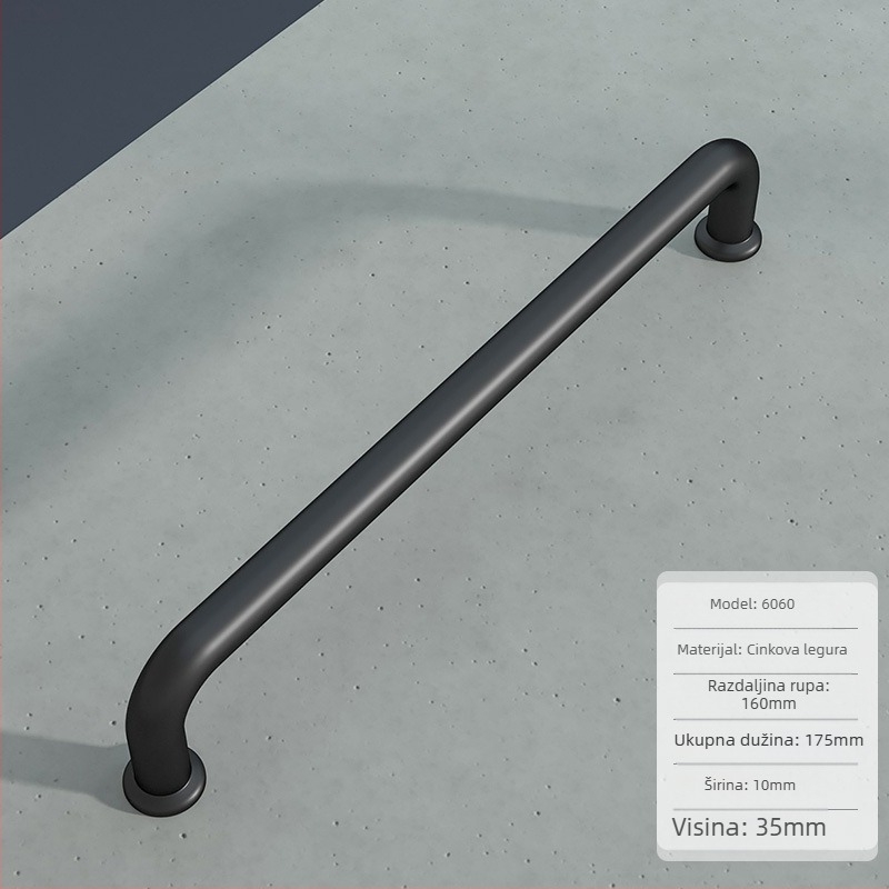 Kuka za namještaj od cinkovog legura – jednopreuzmontiranje, europski stil, moderni minimalistički dizajn, 6060/6061, elektroplatinacija