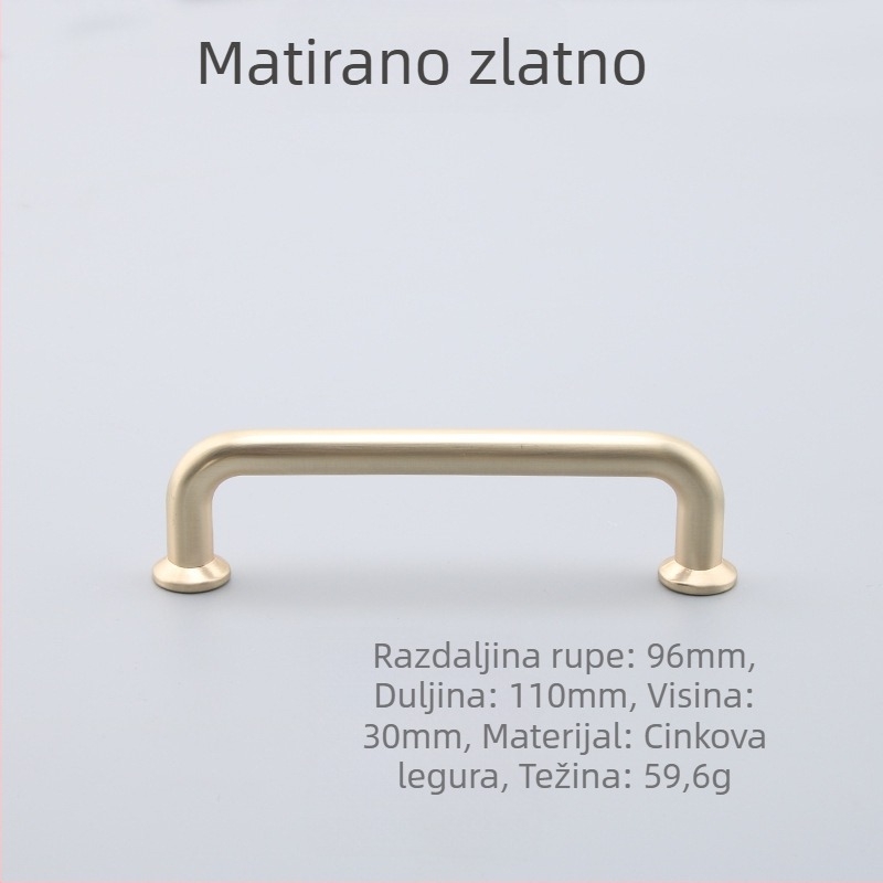 Kuka za namještaj od cinkovog legura – jednopreuzmontiranje, europski stil, moderni minimalistički dizajn, 6060/6061, elektroplatinacija