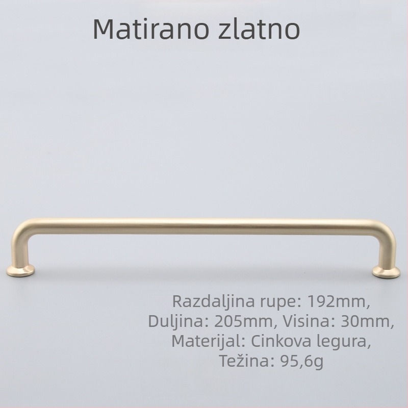 Kuka za namještaj od cinkovog legura – jednopreuzmontiranje, europski stil, moderni minimalistički dizajn, 6060/6061, elektroplatinacija