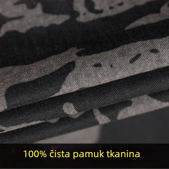 Unisex komplet odjeće s kamuflažnim uzorkom — 100% pamuk, otporan na habanje i na vjetar, kamuflažni uzorak, pogodan za proljeće, ljeto, jesen i zimu, za planinarenje i kampiranje