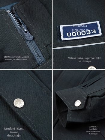 Muški set sigurnosne radne uniforme, četiri sezone, materijal koji odvodi vlagu (65% poliester, 35% pamuk podstava)