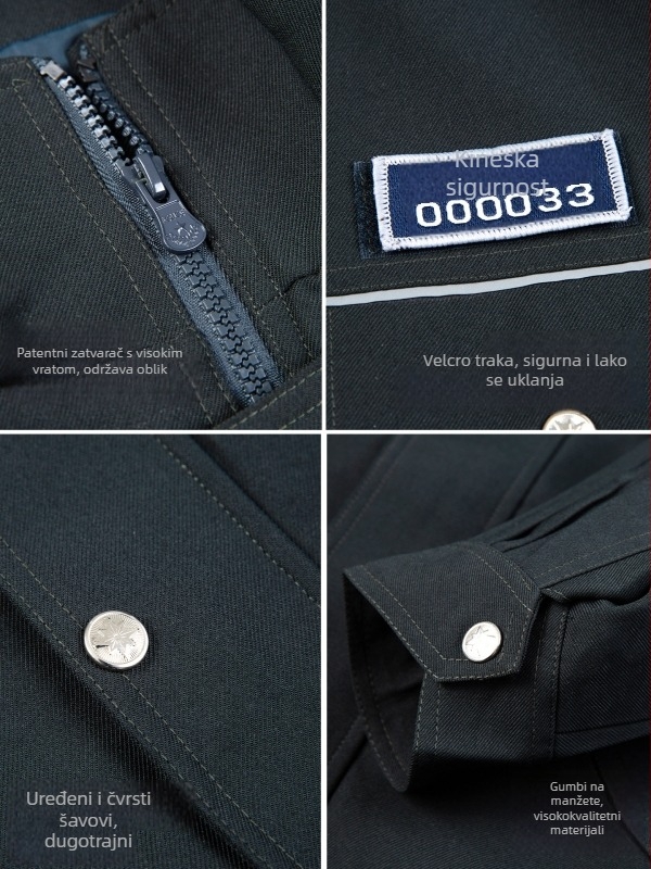 Muški set sigurnosne radne uniforme, četiri sezone, materijal koji odvodi vlagu (65% poliester, 35% pamuk podstava)