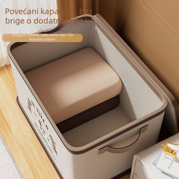 Kutija za skladištenje odjeće sa zaključavanjem, netkani materijal, kapacitet 40-50 L, sklopiva, prijenosna
