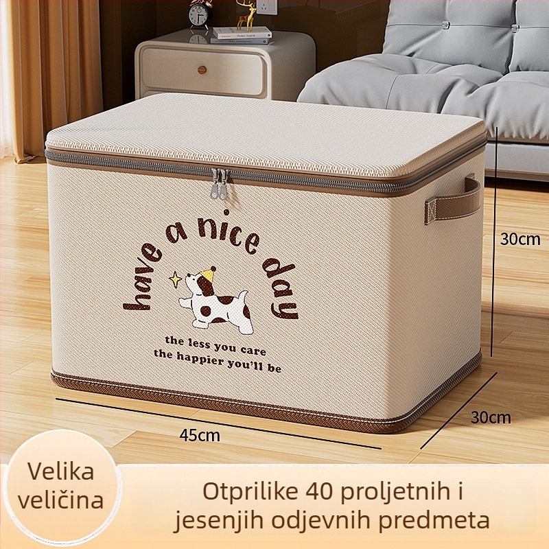 Kutija za skladištenje odjeće sa zaključavanjem, netkani materijal, kapacitet 40-50 L, sklopiva, prijenosna