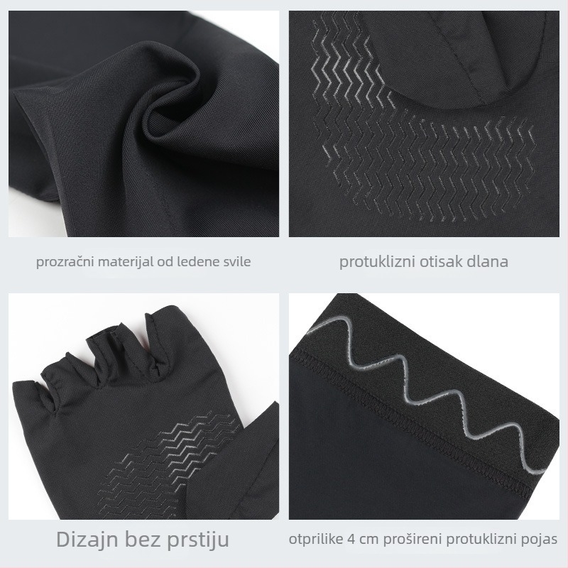 Rukav za zaštitu ruke za outdoor sportove, od Ice Silk tkanine, UV zaštita, prozračan, otvor za palac i silikon protiv klizanja