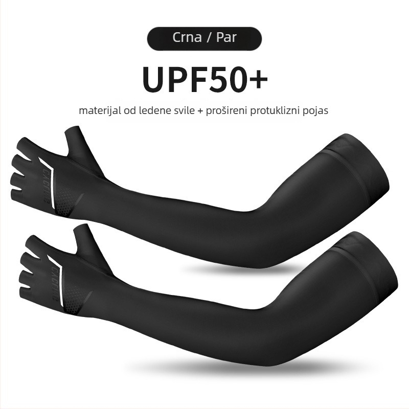 Rukav za zaštitu ruke za outdoor sportove, od Ice Silk tkanine, UV zaštita, prozračan, otvor za palac i silikon protiv klizanja