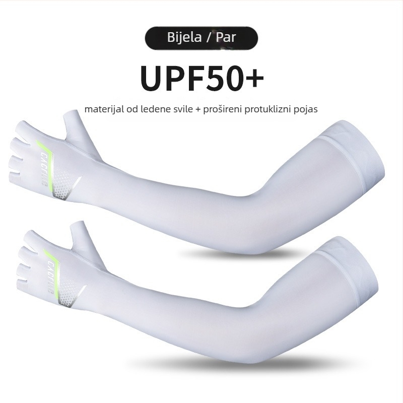 Rukav za zaštitu ruke za outdoor sportove, od Ice Silk tkanine, UV zaštita, prozračan, otvor za palac i silikon protiv klizanja