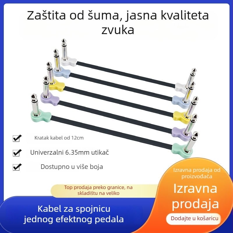 Patch kabel za efekt pedala za električnu gitaru – ABS materijal, Model 1, kratki mono audio kabel