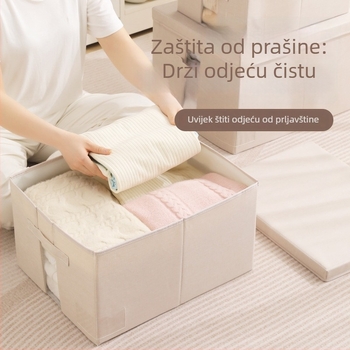 Sklopiva platnena kutija za garderobu sa poklopcem, kapacitetu 60-70 L, prijenosna, za donje rublje i odjeću