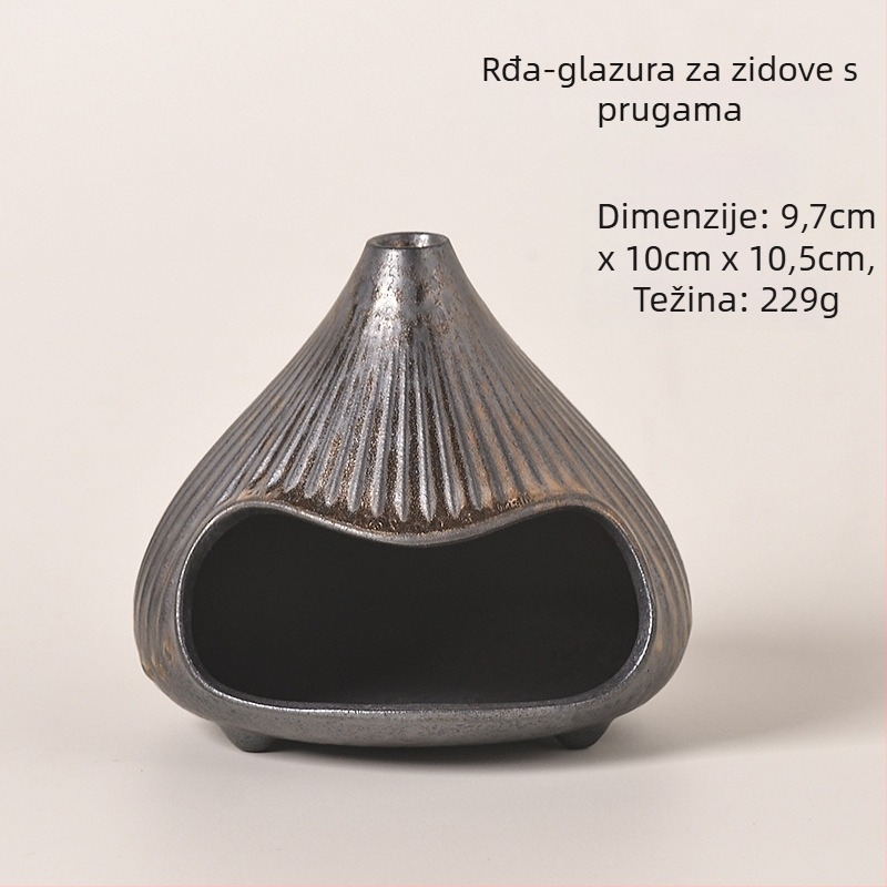 Keramički kadilnik za tamjan – retro stil, dodatak za čajnu ceremoniju (lansiranje zimi 2025; keramijski materijal; težina 400 g; pakiranje kartonska kutija; logotip otisnut)