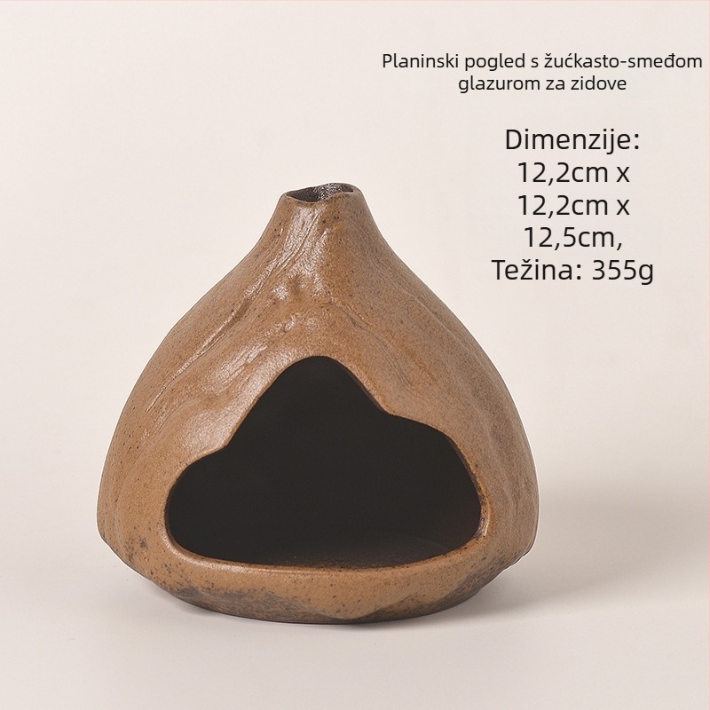 Keramički kadilnik za tamjan – retro stil, dodatak za čajnu ceremoniju (lansiranje zimi 2025; keramijski materijal; težina 400 g; pakiranje kartonska kutija; logotip otisnut)