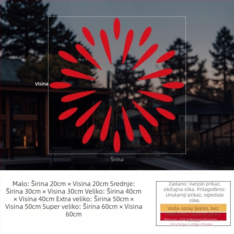 Elektrostatični naljepnica za prozor — svečani ukras vatrometa, PVC materijal, elektrostaticko ljepilo, svečani uzorak, moderni minimalistički stil, pogodno za dnevni boravak, spavaću sobu i poslovne prostore