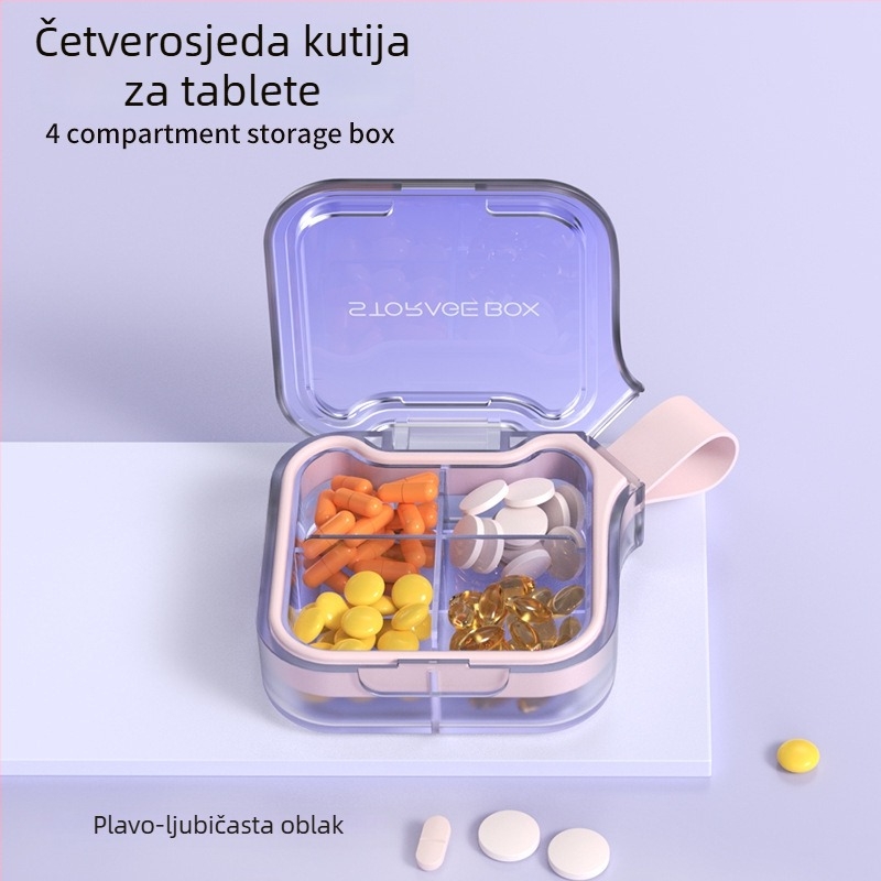 Kutija za tablete H001 – prenosna sedmodnevna zatvorena organizator lijekova sa sedam pretinaca, materijal PC+silika gel