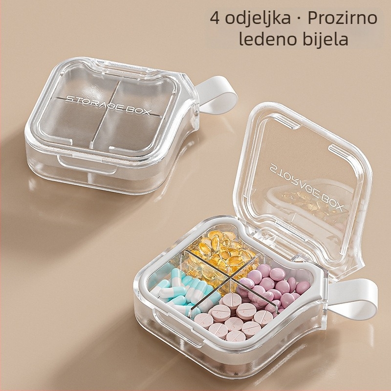 Kutija za tablete H001 – prenosna sedmodnevna zatvorena organizator lijekova sa sedam pretinaca, materijal PC+silika gel