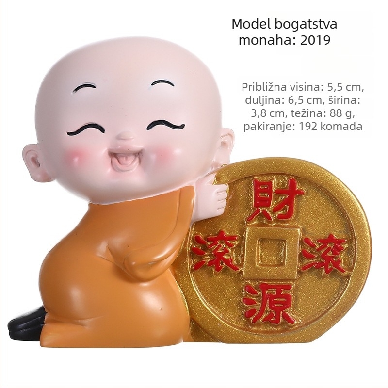 Figurica monaha od smole u kineskom stilu, karikatura dekoracija, dar za dom