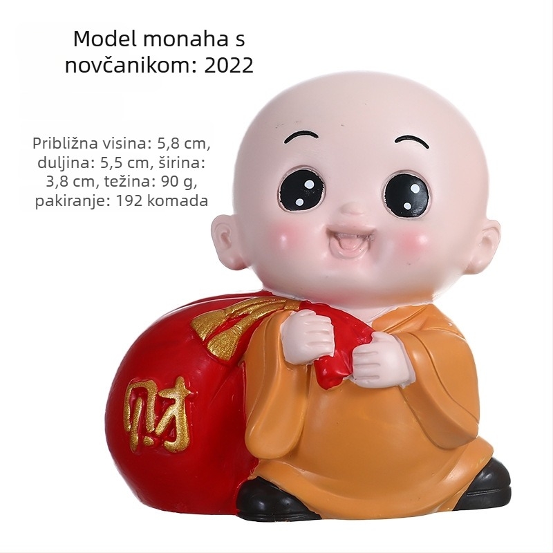 Figurica monaha od smole u kineskom stilu, karikatura dekoracija, dar za dom
