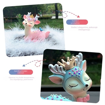 MY smoljena auto jelena ukras za središnju konzolu – dekorativni auto dodatak