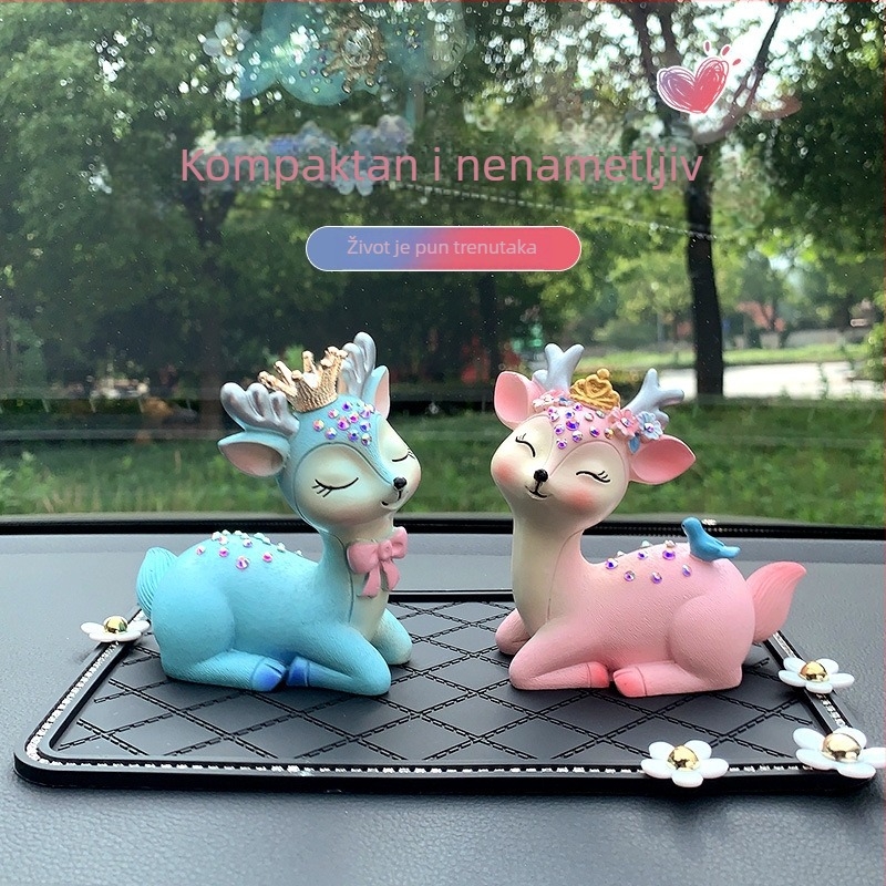 MY smoljena auto jelena ukras za središnju konzolu – dekorativni auto dodatak