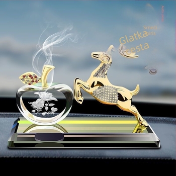 Držač automobilske parfeme od legure – jelenov motiv, karikatura stil, dugotrajna aromaterapijska dekoracija za središnju konzolu