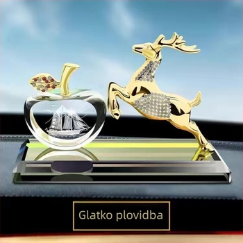 Držač automobilske parfeme od legure – jelenov motiv, karikatura stil, dugotrajna aromaterapijska dekoracija za središnju konzolu