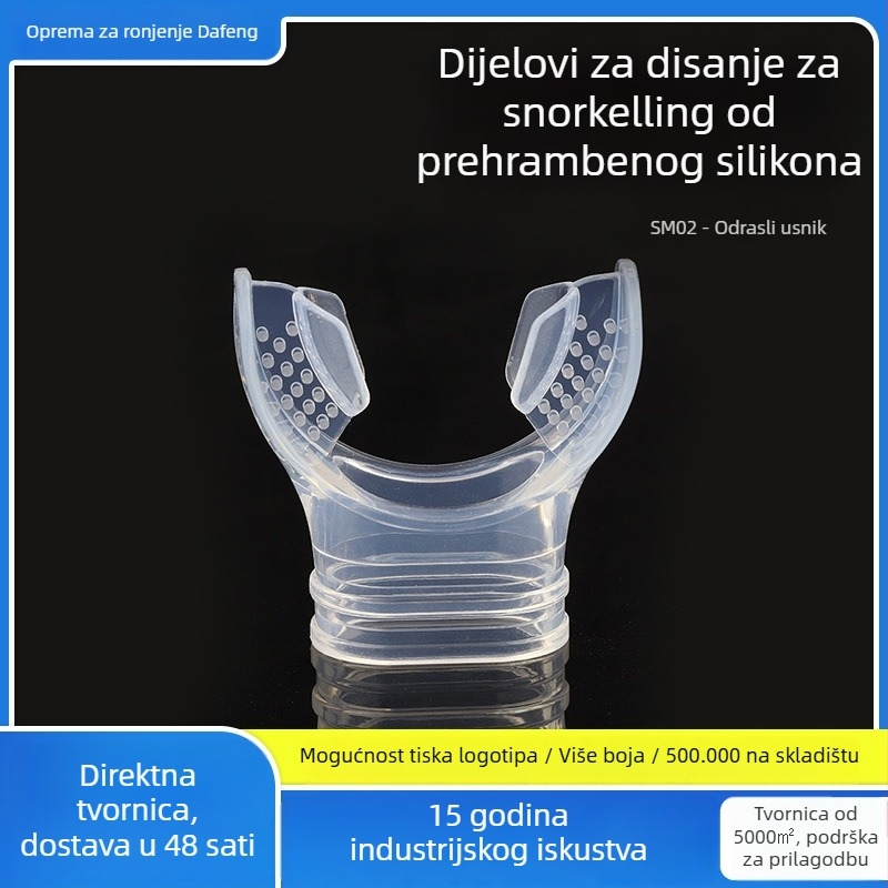 Silikonski usnik za šnorkanje, univerzalni, jednokratni, prenosni, za odrasle