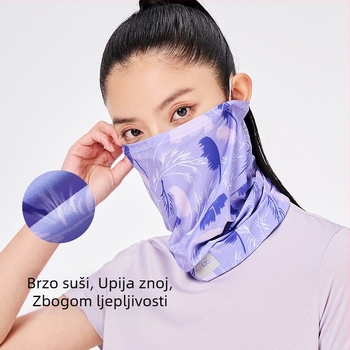 Vanjski šal za glavu - zaštita od sunca, otporan na vjetar i pijesak, cvjetni uzorak, mješavina poliestera/spandeksa, unisex; pogodno za biciklizam i planinarenje