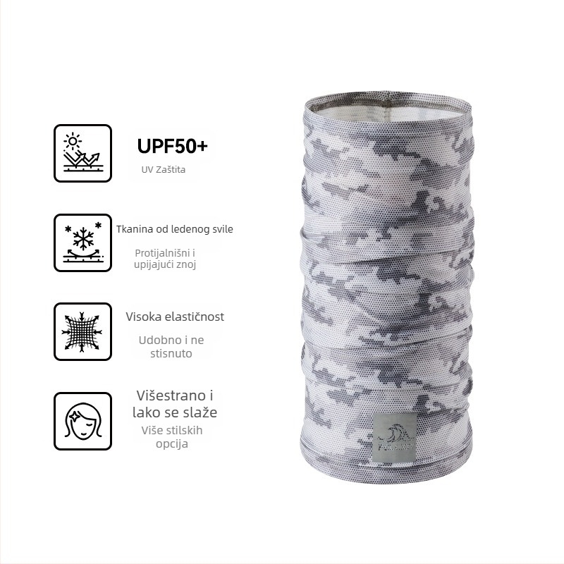 Vanjski šal za glavu - zaštita od sunca, otporan na vjetar i pijesak, cvjetni uzorak, mješavina poliestera/spandeksa, unisex; pogodno za biciklizam i planinarenje