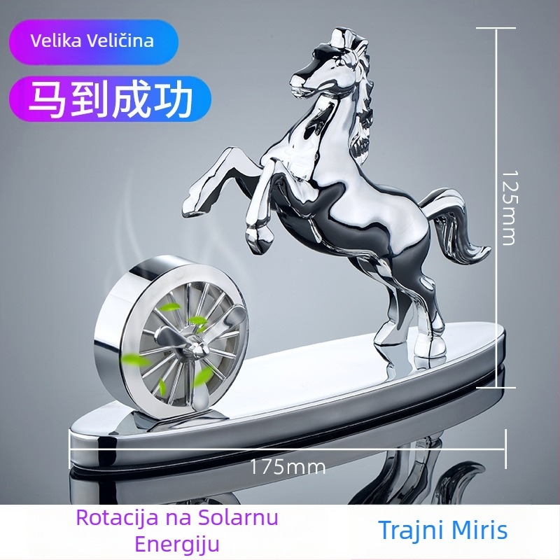 Auto solarni rotirajući konjski ukras od čelika, s mirisom i uklanjanjem mirisa, Frambo, jednostavan stil, u kutiji