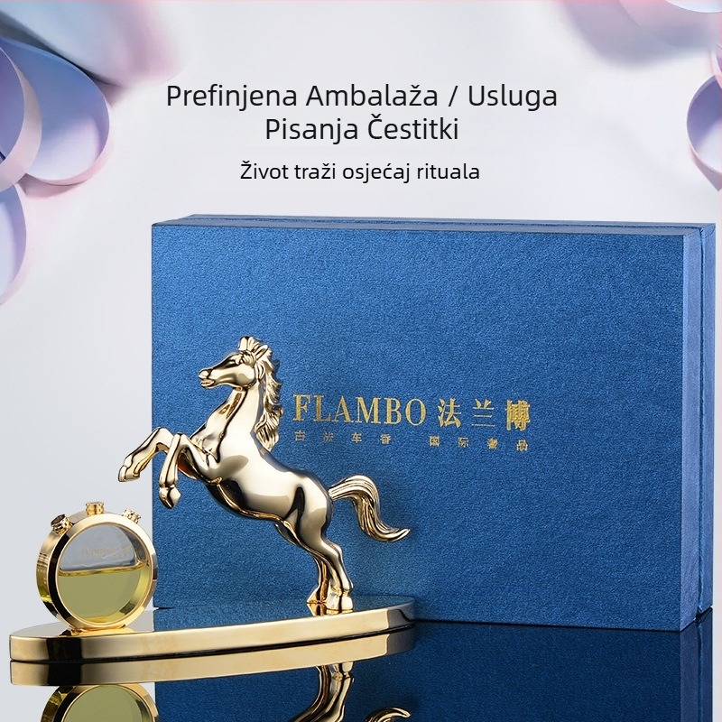 Auto solarni rotirajući konjski ukras od čelika, s mirisom i uklanjanjem mirisa, Frambo, jednostavan stil, u kutiji