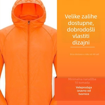Unisex vanjska jakna s UPF 30, lagana, jednostruka, od bambusovog vlakna, s kapuljom