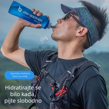 Sklopiva mekana vrećica za vodu za aktivnosti na otvorenom, 250 ml, TPU, vodootporan materijal, pogodna za planinarenje, trčanje, ribolov i kampiranje
